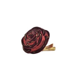 Julekugle - ornament som en rose/blomst med clips i bordeaux rd